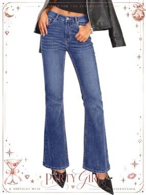 High Waisted Bell Bottom Flare Jeans Stretch Wide Leg Denim Pants